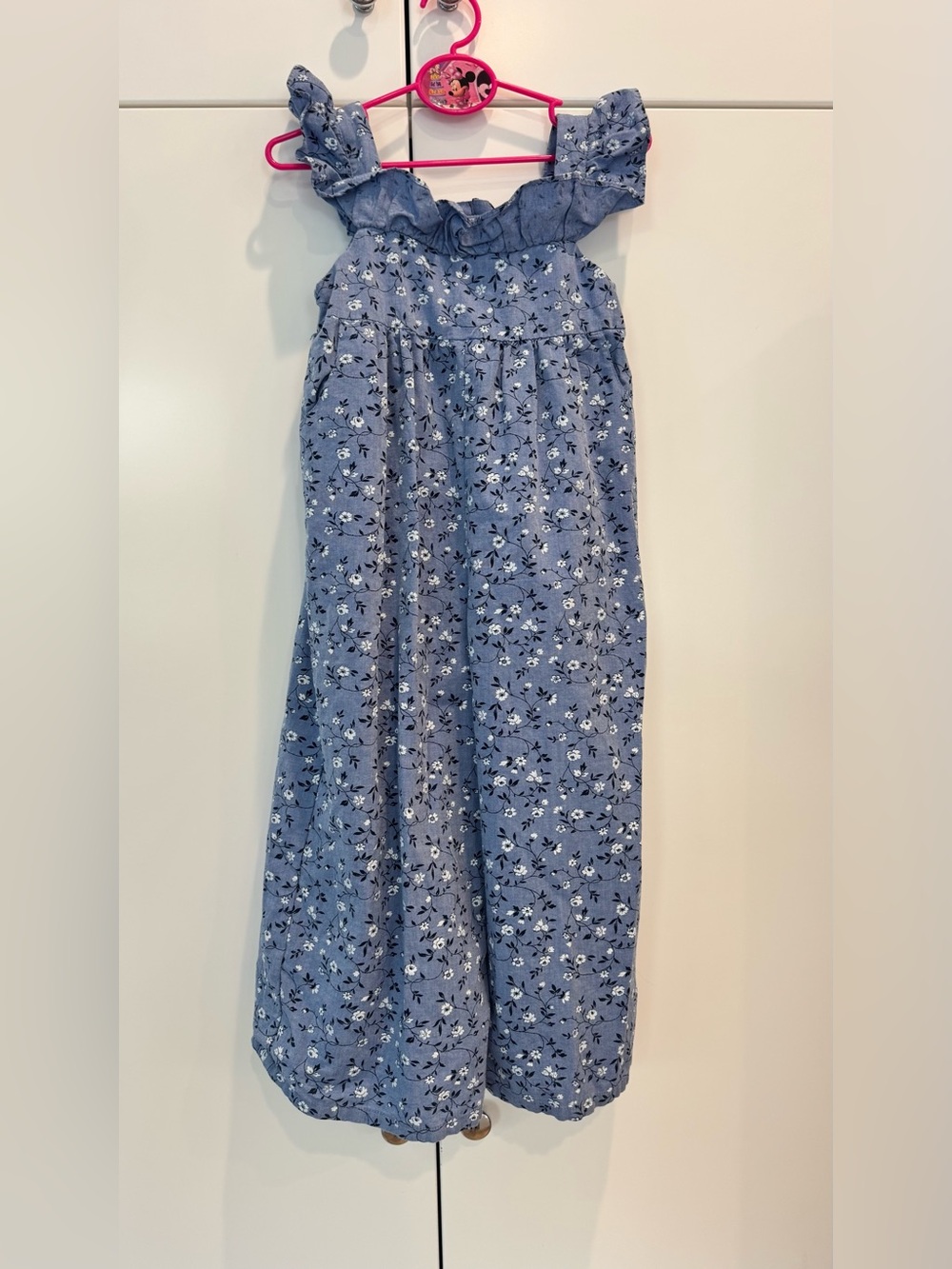 Janie and Jack Blue Floral Ruffled Strap One-Piece